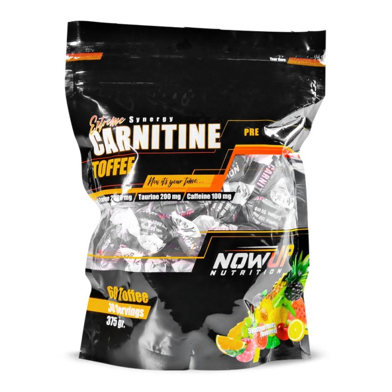 NOWUP NUTRITION Extreme Synergy Carnitine Toffee / Mevsim Meyveleri Aromalı / 60 Adet L-carnitine Toffee / 30 Servis