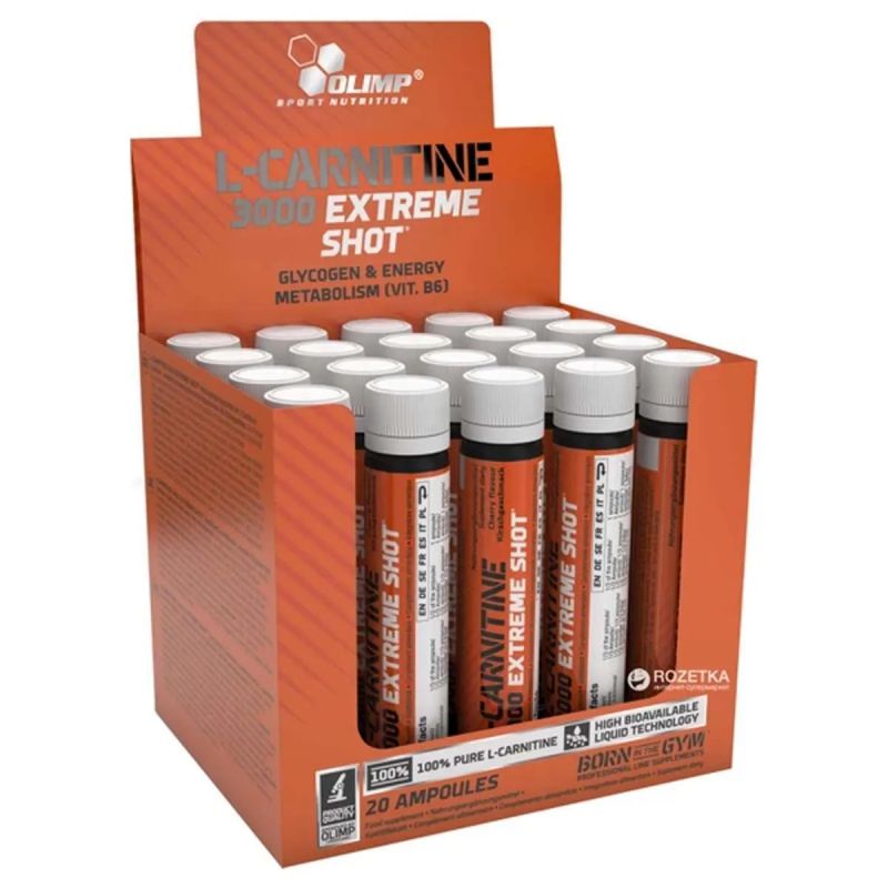 Olimp L-carnitine 3000 Shot 20 Ampül Kiraz Aromalı Performans Güç Enerji Artırıcı